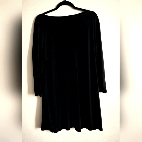 LORACE Sz 2X BLACK 3/4 SLEEVE TUNIC SWING TANK - Picture 4 of 5